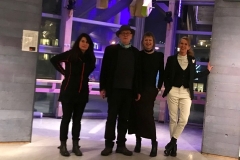 Nordlysfestivalutstillingen 2018 , kunstnere ( fra venstre) Myriam Borst, Thor Erdahl, Jenny-Marie Johnsen og kurator Kristin Josefine Solstad/KsN