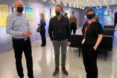 kunstner Kai Mørk Mortensen, styreleder i Nordlysfestivalen Roar Dones og direktør Heidi Lekang